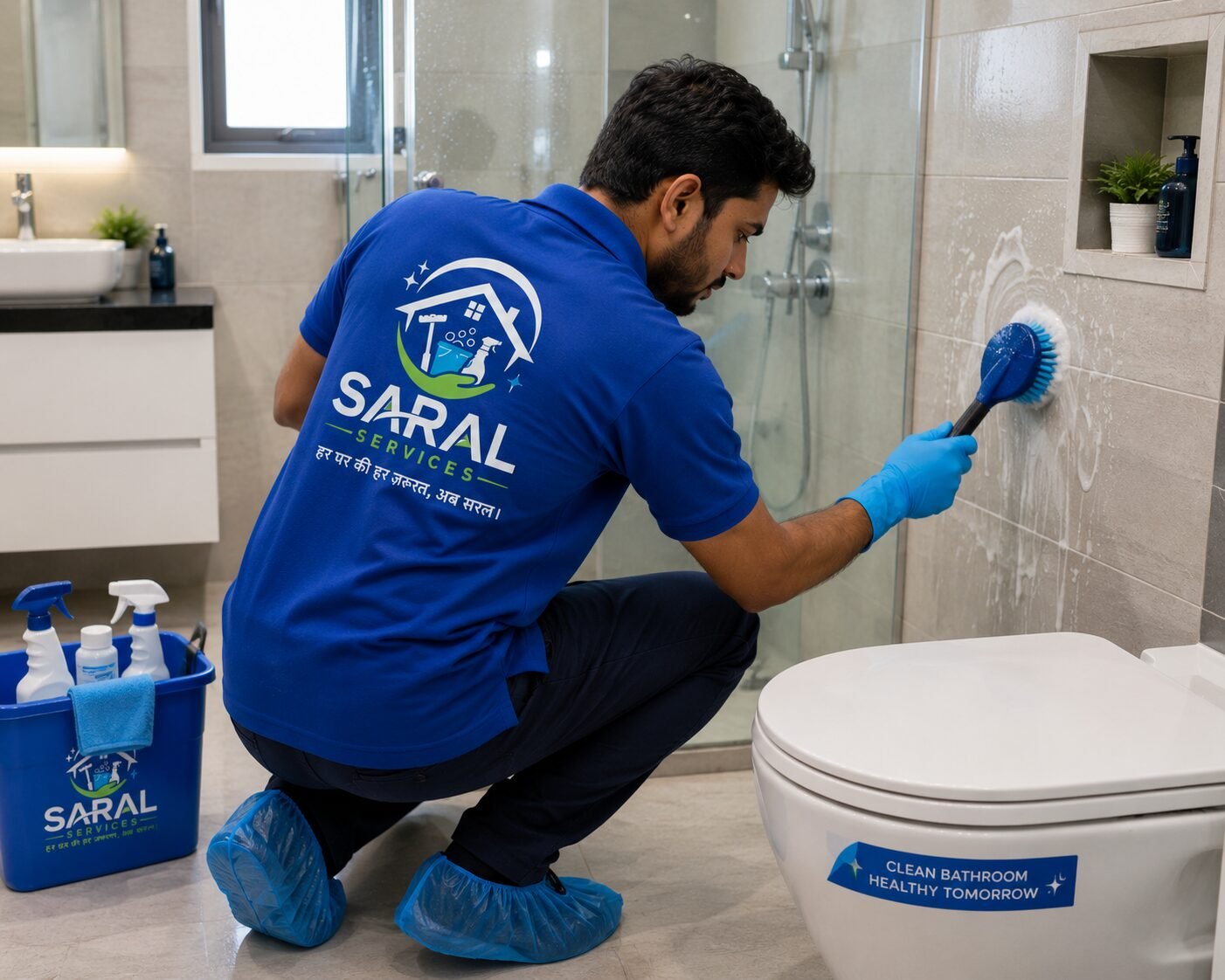 Bathroom after professional cleaning